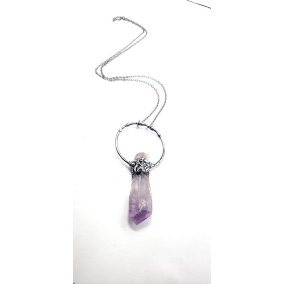 Gothic Amethyst crystal Necklace handmade ooak jewelry - Picture 6 of 8